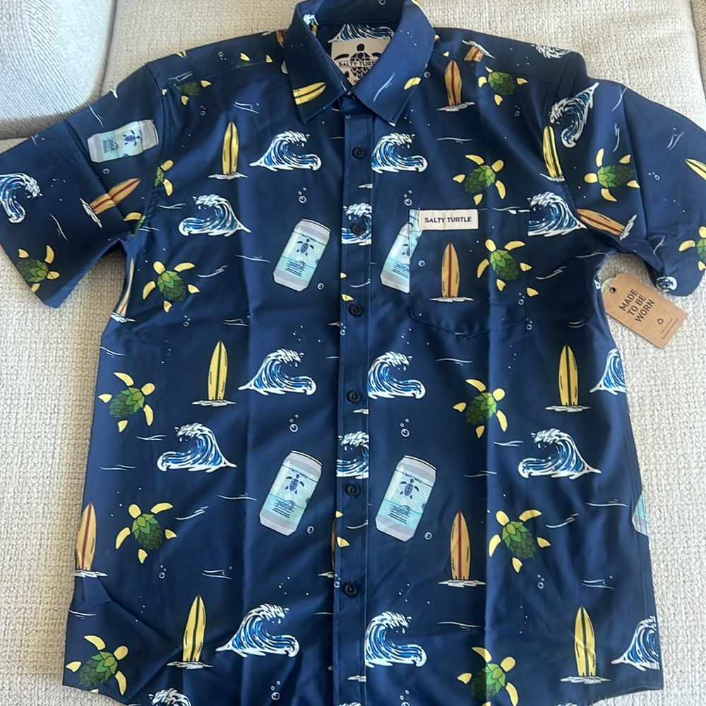 Salty Turtle Hawaiian Camp Shirt